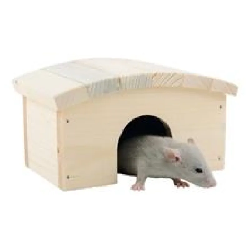 Domek dřevo křeček, myš obloukovitá střecha 14 x 10 x 8 cm 1 ks