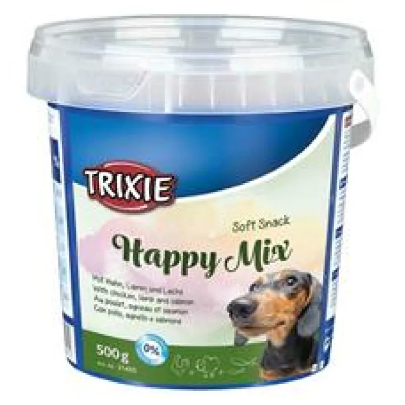 Soft Snack Happy MIX - kuře, jehněčí, losos, kyblík 500 g