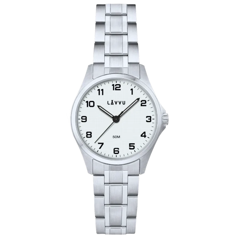 LAVVU Ocelové dámské náramkové hodinky GLIMT White LWL5080