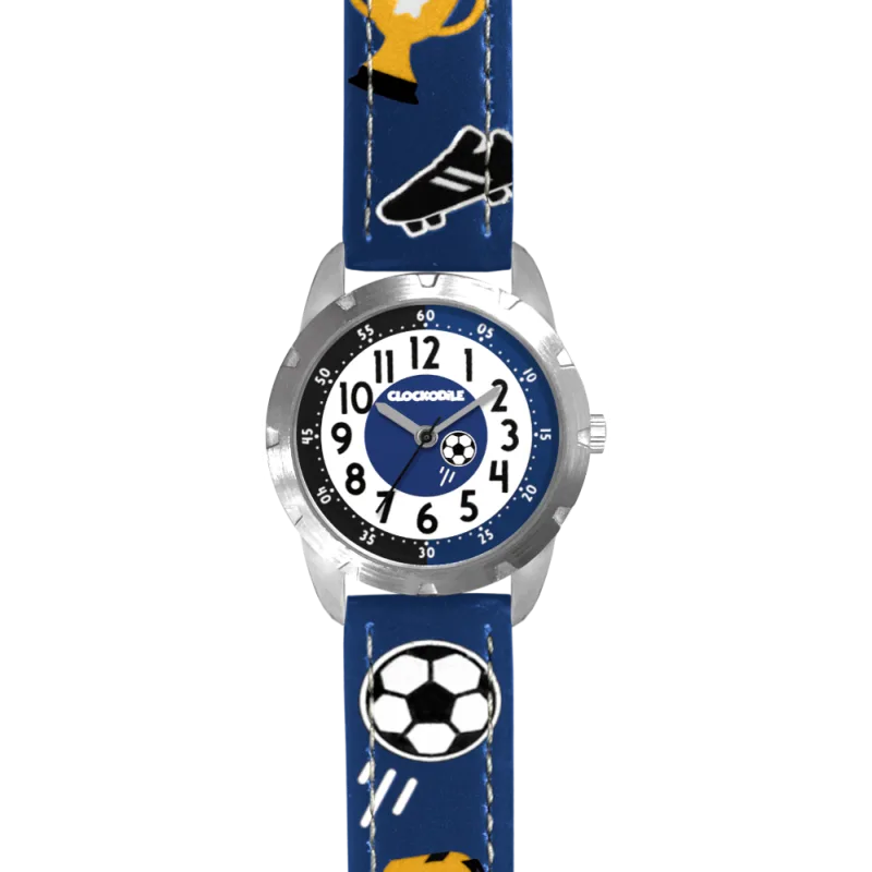 CLOCKODILE Svítící modré chlapecké dětské hodinky FOTBAL CWB0070