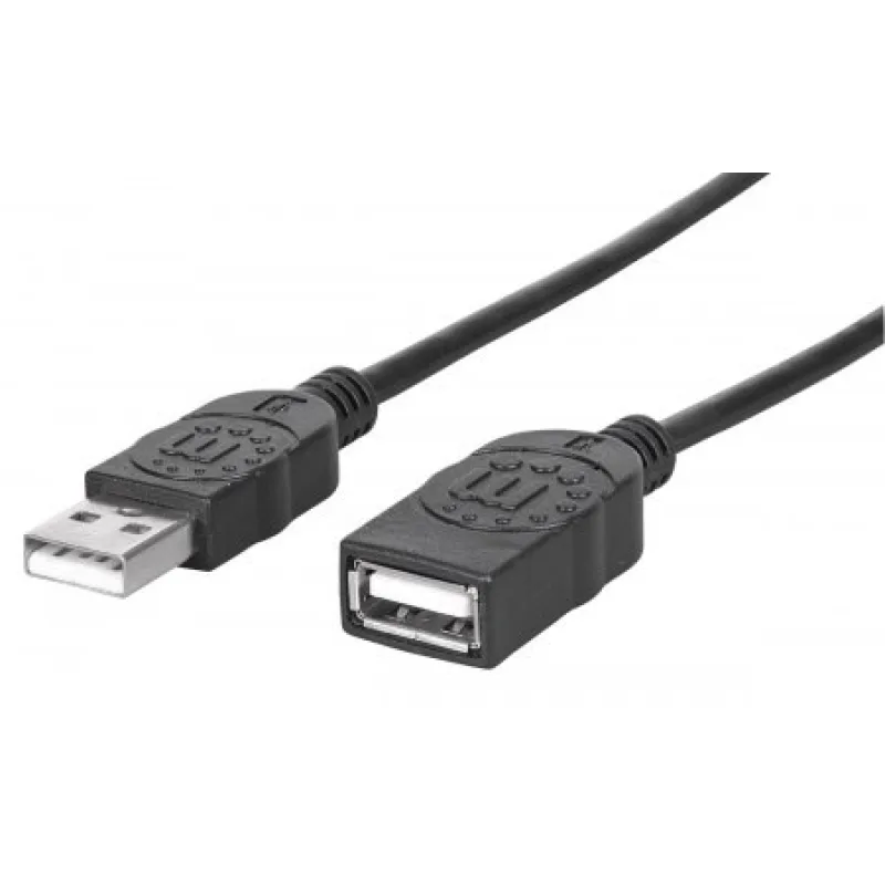 MANHATTAN USB kábel 2.0 predĺženie A muž / A žena 1, 8 m čierna 338653