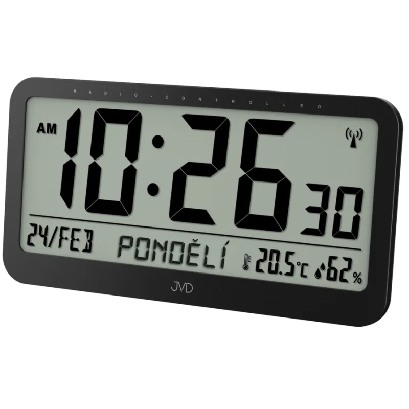 JVD Obrovské velké rádiem řízené nástěnné digitální hodiny JVD RB9359.1