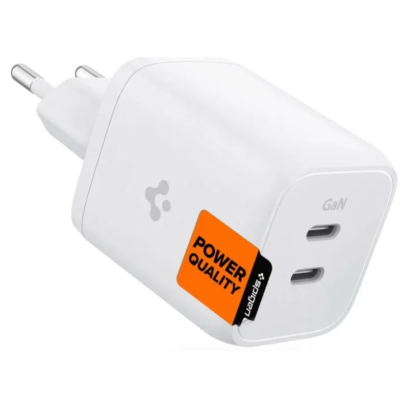 Spigen sieťová nabíjačka PowerArc Arcstation Dual USB-C GaN PD 3.0 65W…
