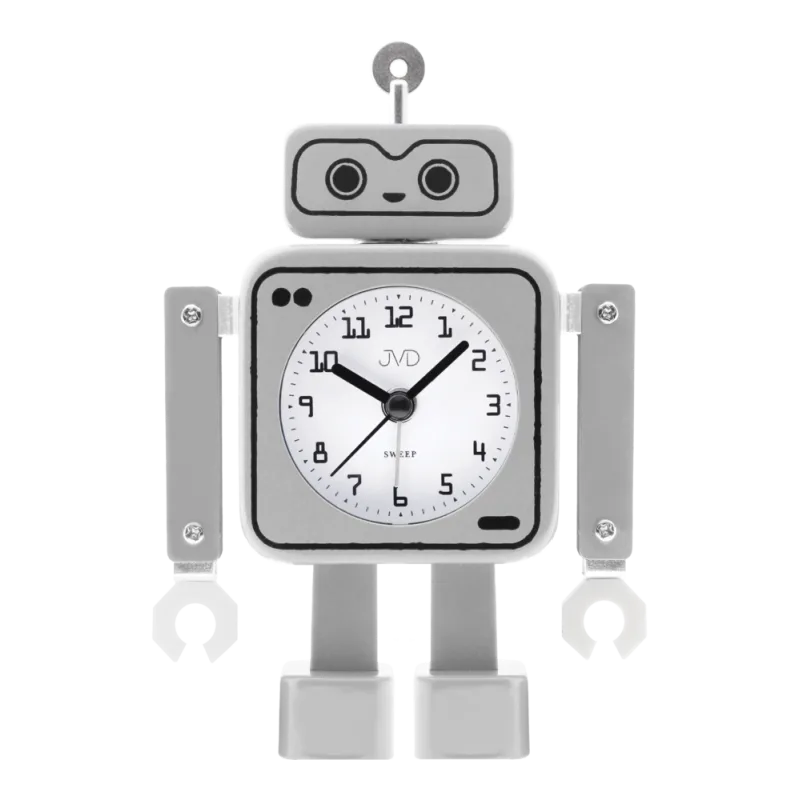 JVD Tichý šedý netikající dětský budík JVD ROBOT SRP2305.2