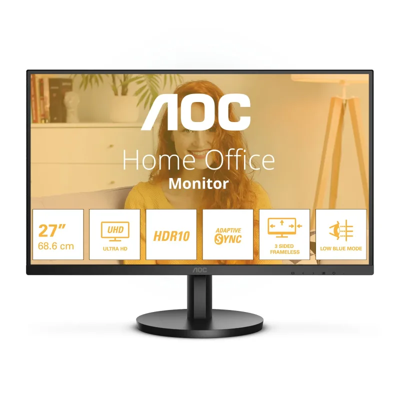 AOC/ U27B3M/ 27"/ VA/ 4K UHD/ 60Hz/ 4ms/ Black/ 3R U27B3M
