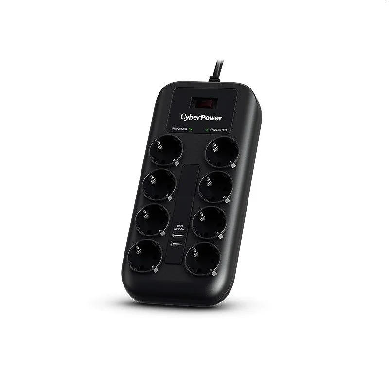 CyberPower P0820SUF0-FR, prepäťová ochrana, 8x FR zásuvka, čierna…
