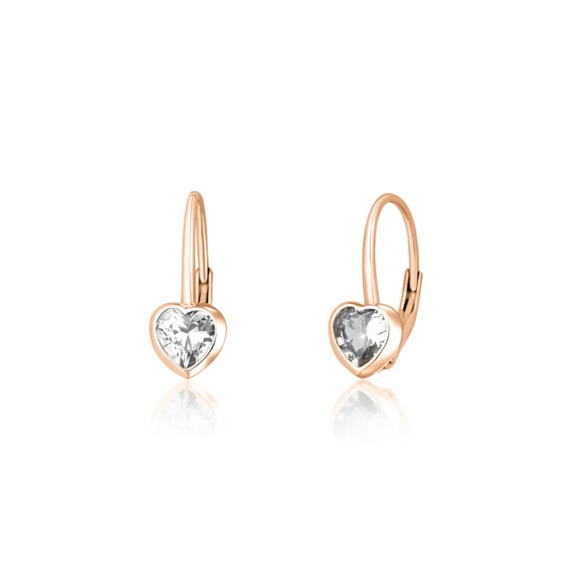 JVD Dámské stříbrné rose gold náušnice se zirkony SVLE1518XH2RO00