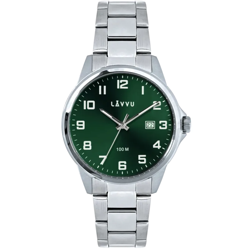 LAVVU Stylové náramkové pánské hodinky HAMRE Green 100M LWM0282