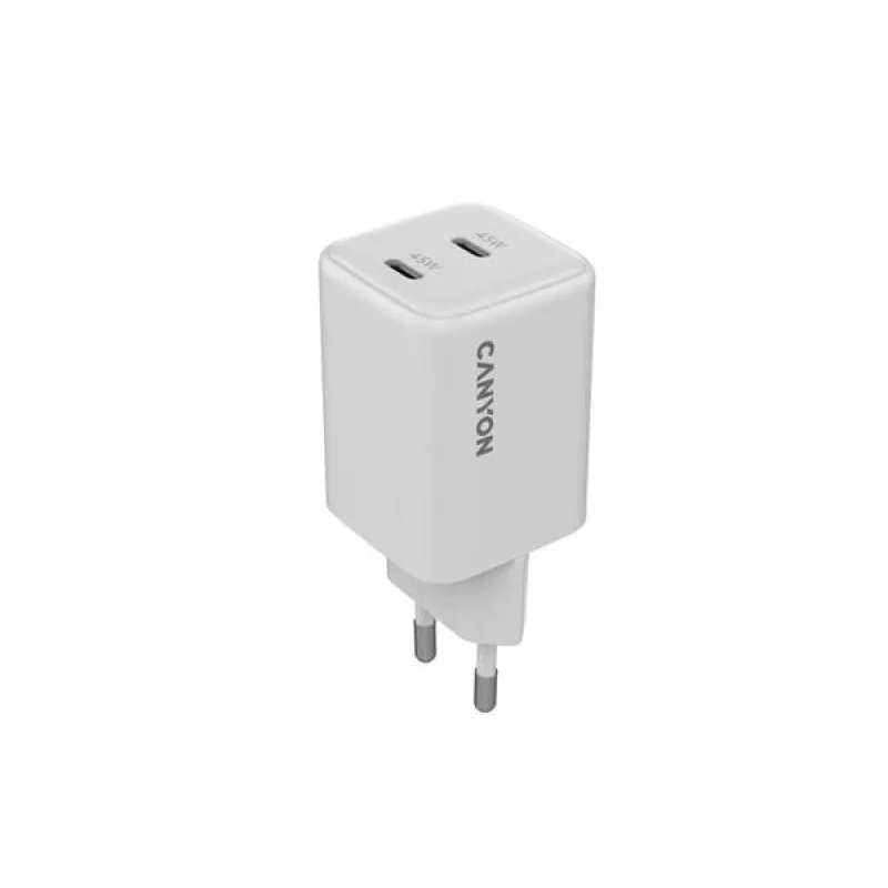 Canyon CU45CC vysokorýchlostná univerzálna nabíjačka do steny 2x USB-C…
