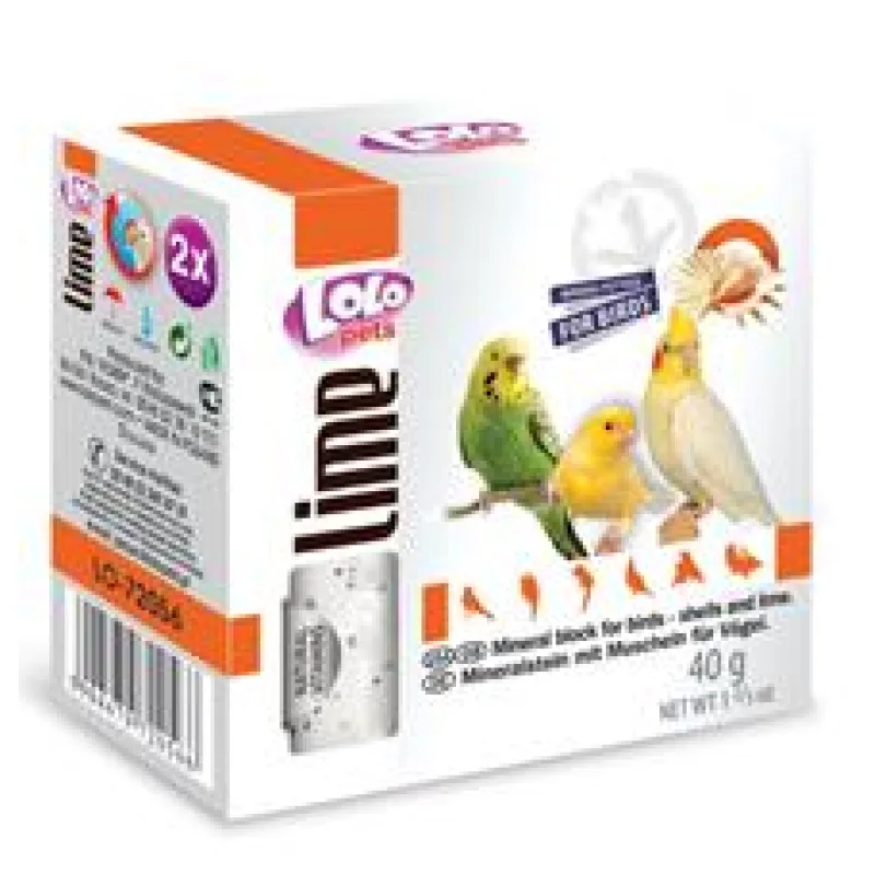 LOLOpets LIME minerální kámen s mušlemi pro ptáky 40 g