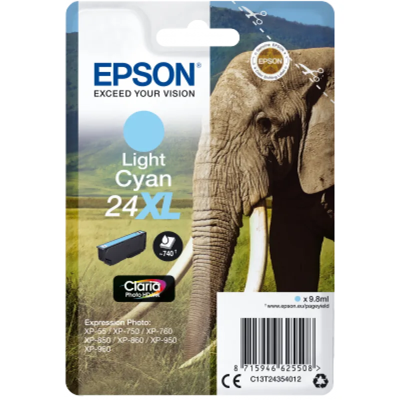 Epson Singlepack Light Cyan 24XL Claria Photo Ink C13T24354012