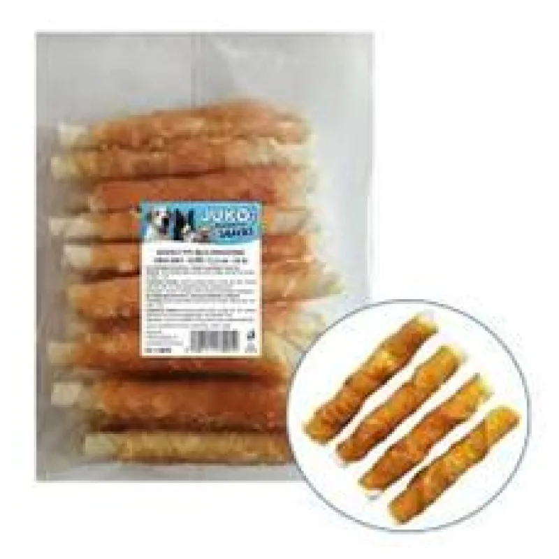 Tyč buvolí bílá obalená kuřecím masem JUKO Snacks 12,5 cm (20 ks)