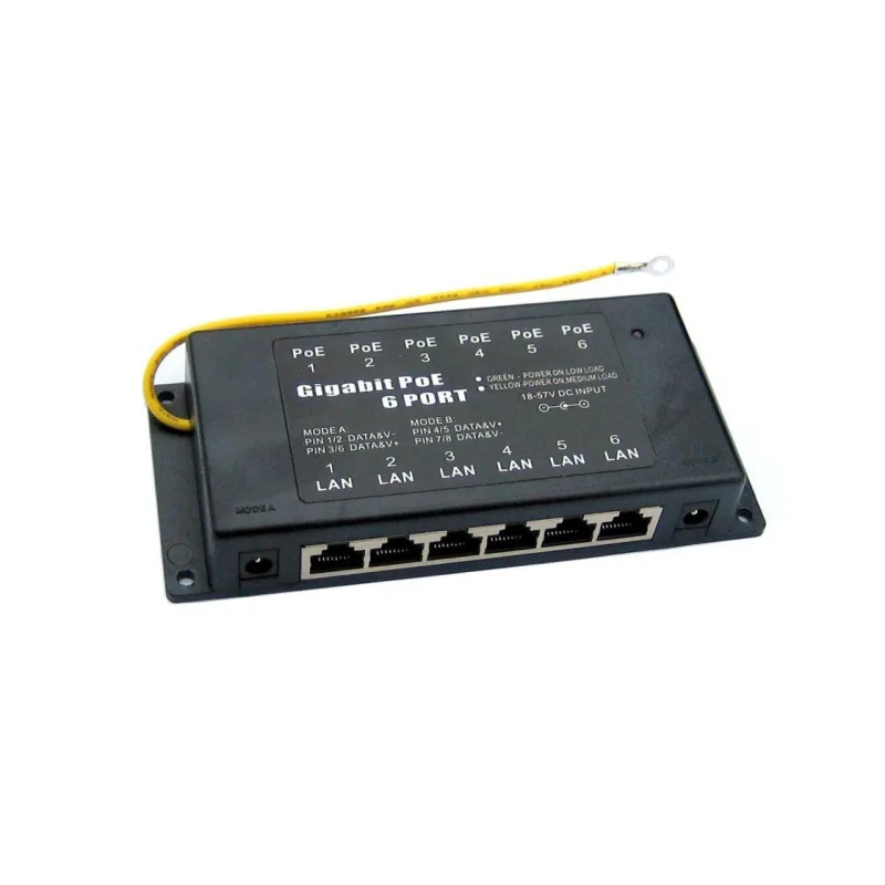 POE-PAN6-GB Gigabitový tienený 6-portový POE panel POE-PAN6-GB