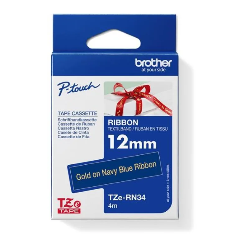 BROTHER TZE-RN34 - 12 mm široká TZ kazeta, TEXTILNÁ páska 4 m - na…