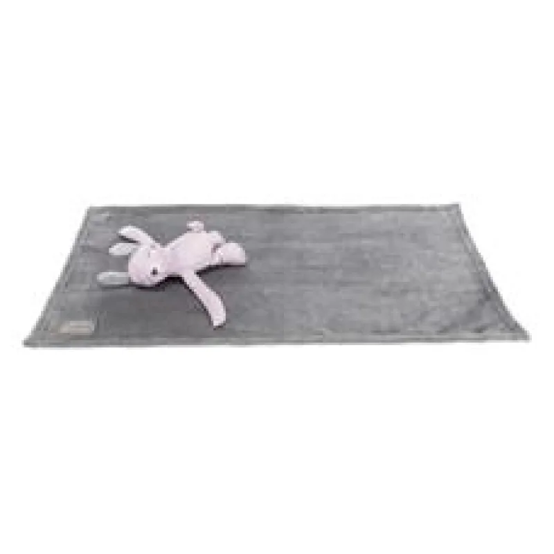 JUNIOR set - deka 75 x 50 cm + plyšový medvídek, šedá/světle fialová 1 ks