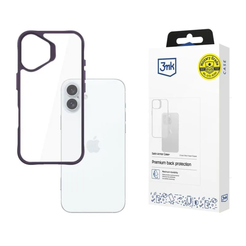 3mk ochranný kryt Satin Armor Case+ Purple pro Apple iPhone 16 Plus…
