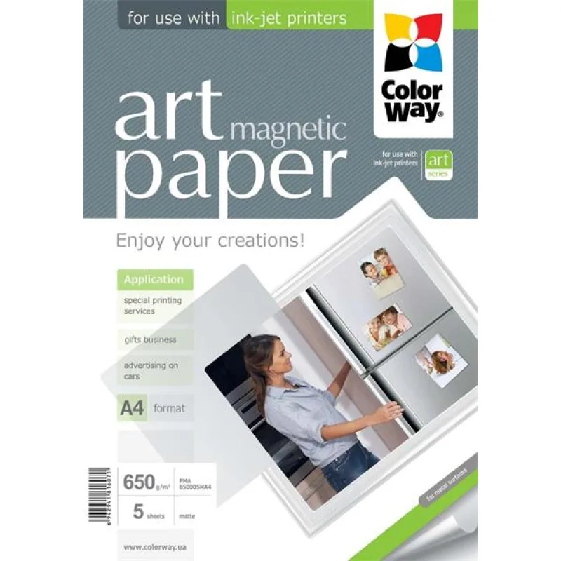 ColorWay Fotopapier ART Matný "magnetický" 650g/m, 5ks, A4 PMA650005MA4