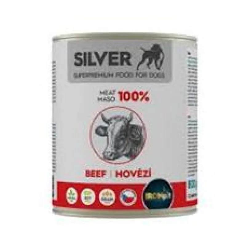 IRONpet Silver Dog Hovězí 100% masa, konzerva 800g
