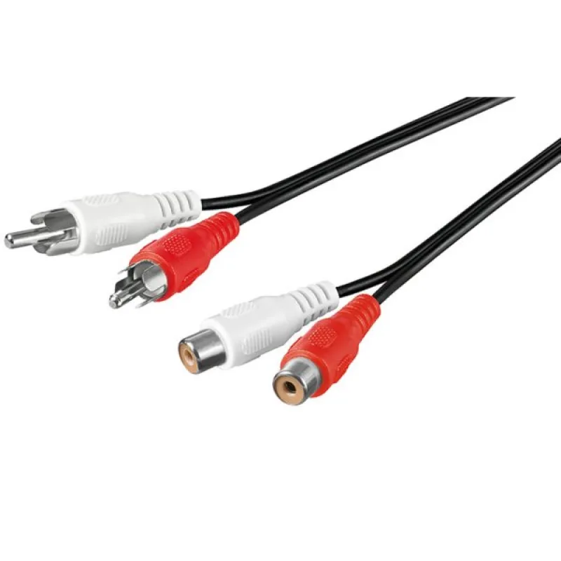 PremiumCord Kábel 2x Cinch-2x Cinch, M/ F 3m kjackcmf2-3