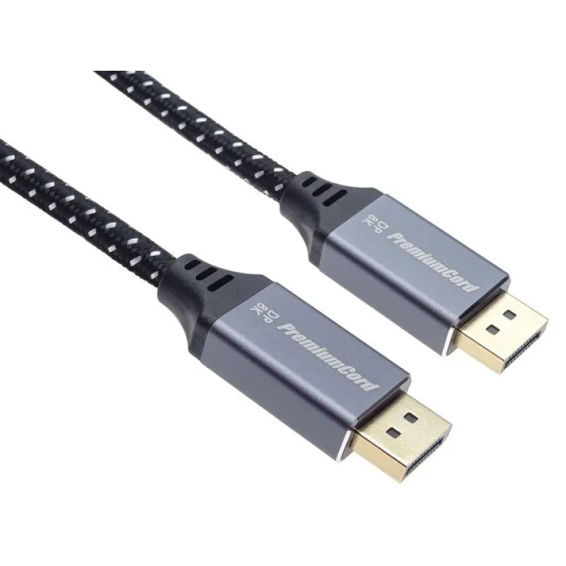 PremiumCord DisplayPort 1.4 8K prípojný kábel, kovové a pozlátené…