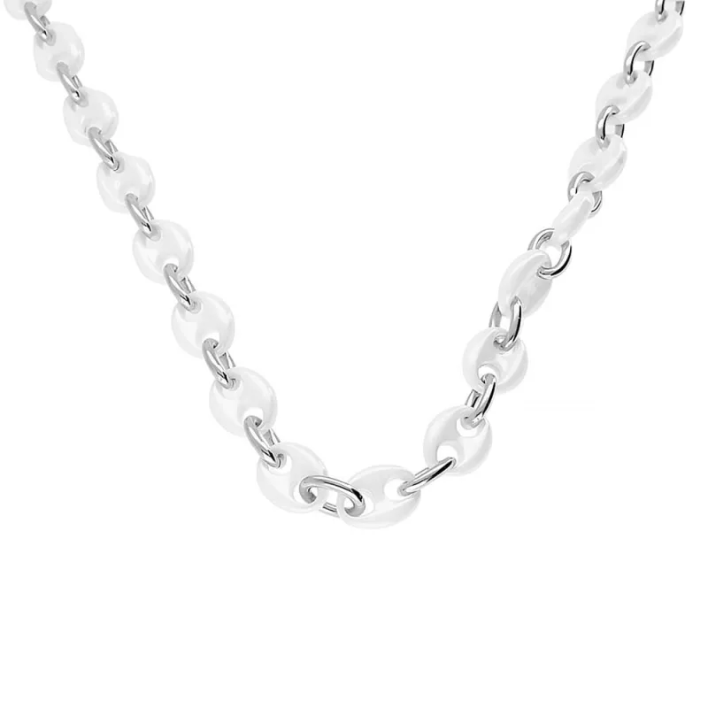 MPM Dámský keramický náhrdelník 5387 - stříbrnobílé barvy SNE.5387.. (white ceramic)