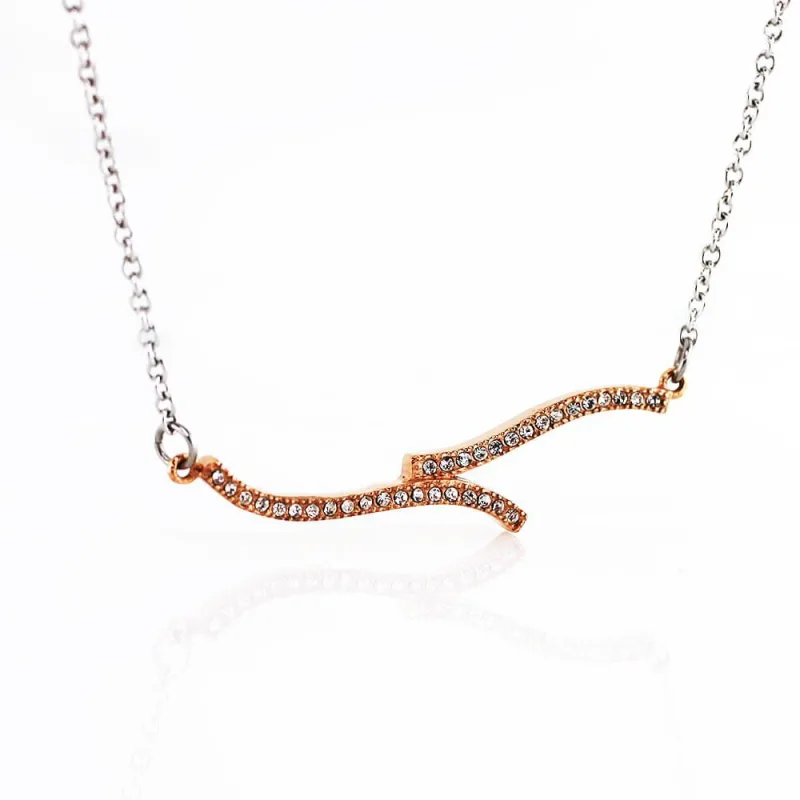 MPM Ocelový náhrdelník z chirurgické oceli Necklace 7718 - Gold rose