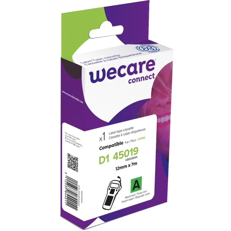 WECARE ARMOR páska kompatibilná s DYMO S0720590, Black/ Green, 12MM*7M…