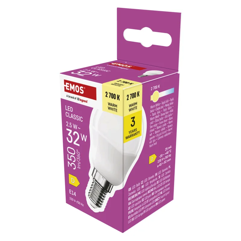 EMOS LED CLS MINI GLOBE 2, 5 W (32 W) 350lm E14 WW 1525731230