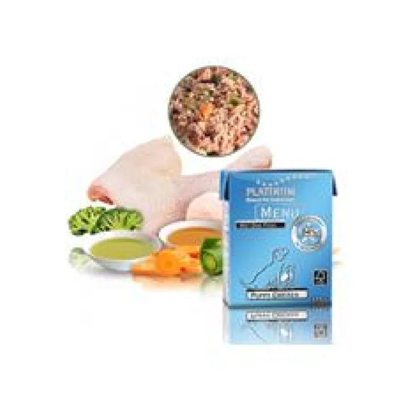 Paštika Platinum Natural Menu Puppy Chicken 375g - exp. 03/25 - 1 ks skladem