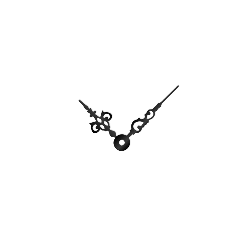 Střední černé hliníkové ručičky na hodiny Antik 43 mm | 32 mm