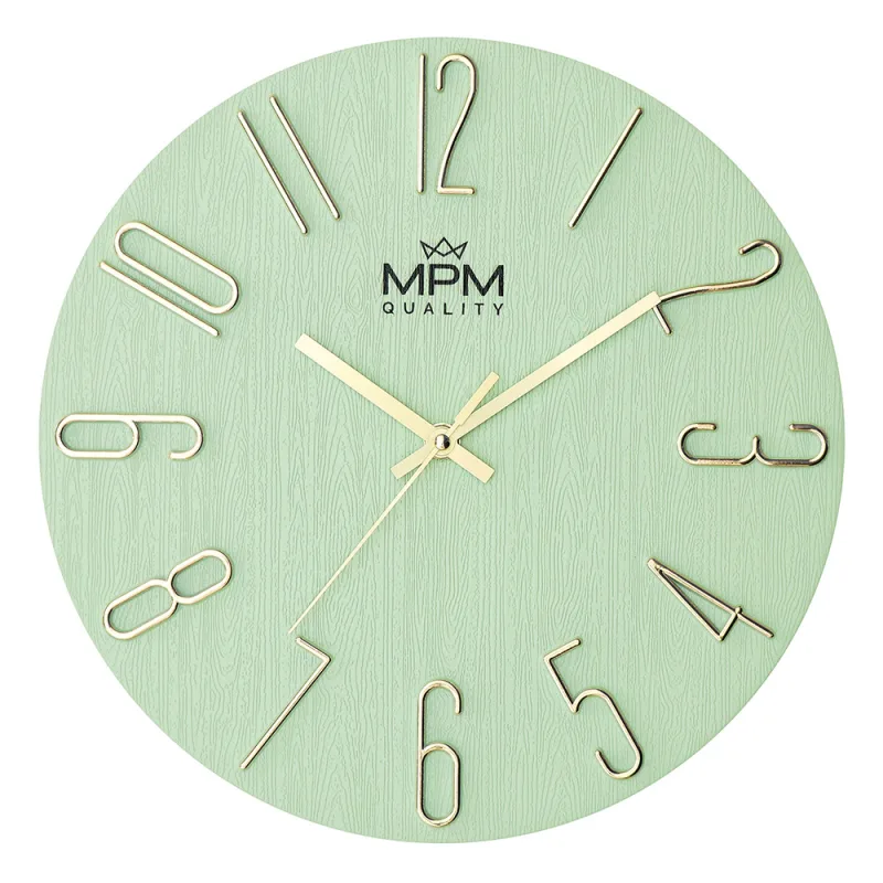MPM Plastové nástěnné hodiny MPM Primera se vzorem letokruhů MPM Primera - B E01.4302.40