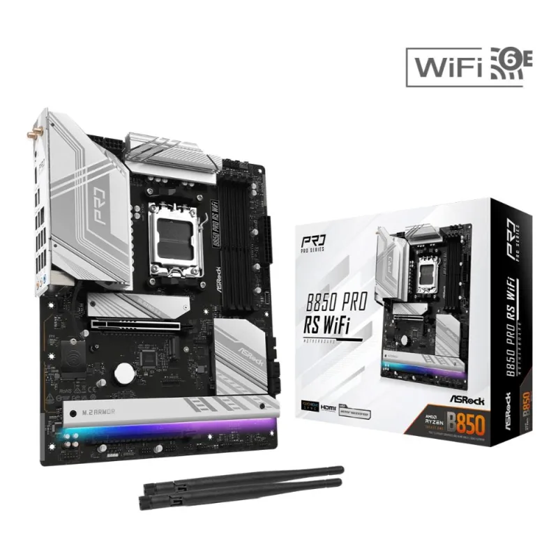 ASRock MB Sc AM5 B850 Pro RS WiFi, AMD B850, 4xDDR5, 1xUSB-C, HDMI, …
