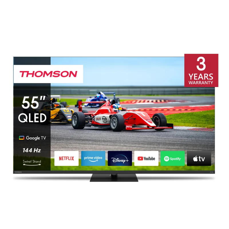 Thomson 55QG7C14 - Google TV 55" QLED Pro, 4K, 144 Hz, 4x HDMI, 3x USB…