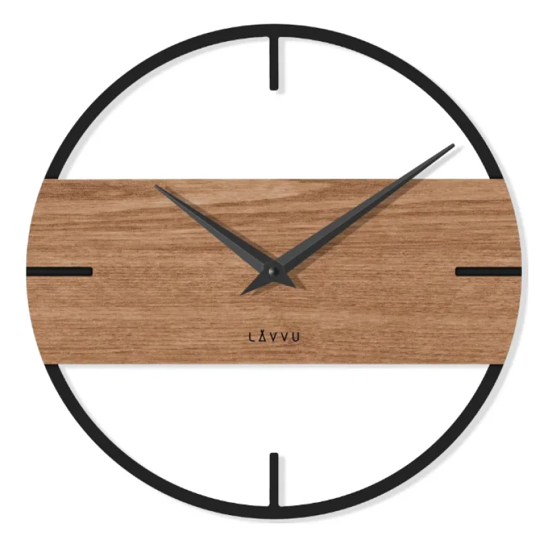 LAVVU Stylové design dřevěné hodiny LAVVU LOFT v industriálním vzhledu LCT4010