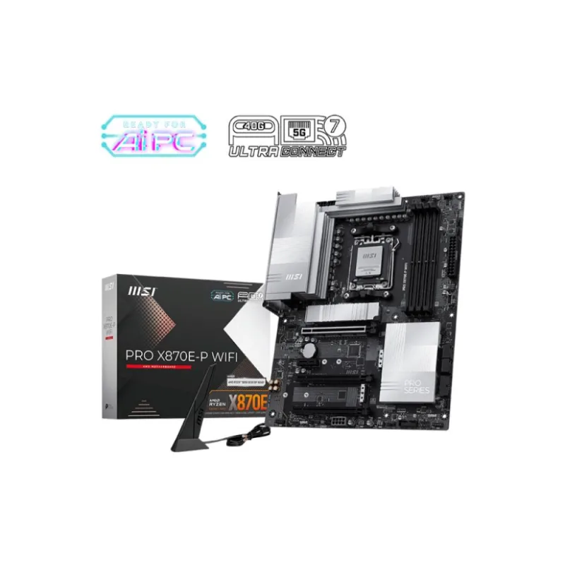 MSI MB Sc AM5 PRO X870E-P WIFI, AMD X870E, 4xDDR5, 1xHDMI, 1xUSB4, …