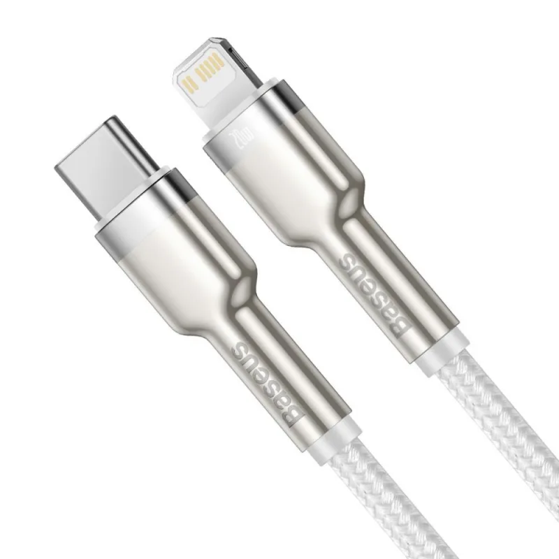 Baseus Dátový kábel Cafule USB-C/ Lightning PD 20W 1m biely 6953156202078