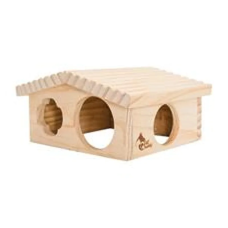 PetBuddy roubenka malá, přírodní domek, 20 x 17 x 11 cm, borové dřevo 1 ks