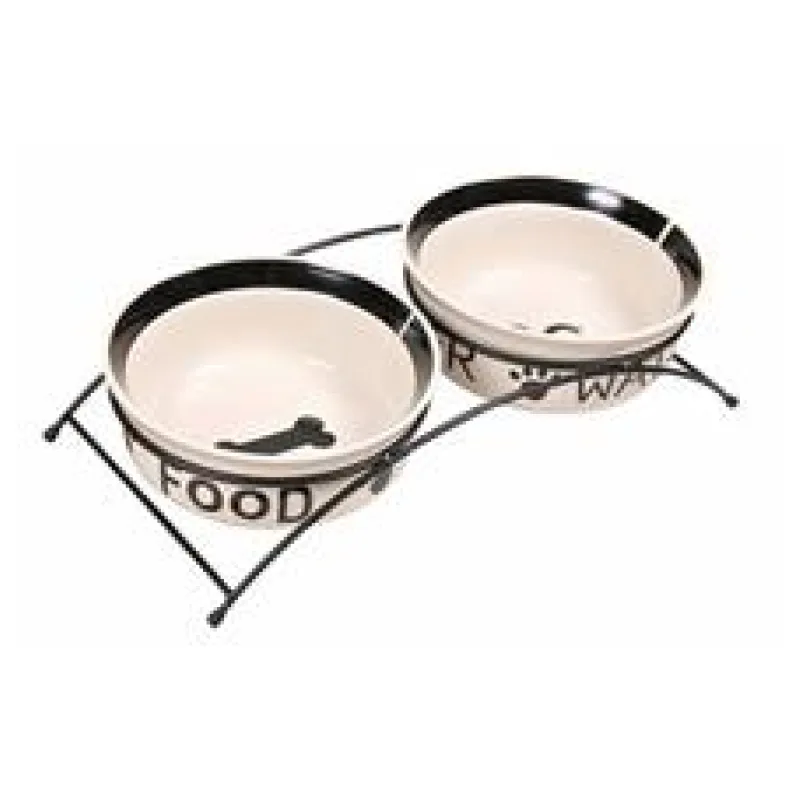 Set keramických misek se stojánkem 2x0,6 l/ 15 cm