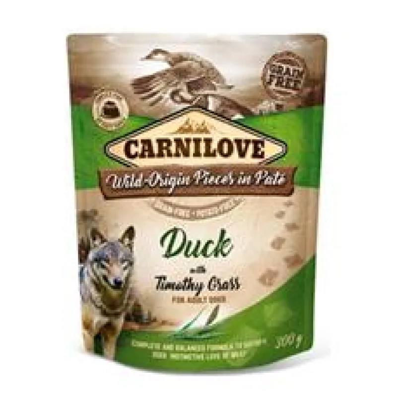 Carnilove Dog Pouch Paté Duck & Timothy Grass 300 g