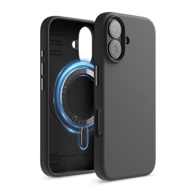 Elago kryt Silicone Case Magsafe pre iPhone 16 - Black ES16MSSC61-BK
