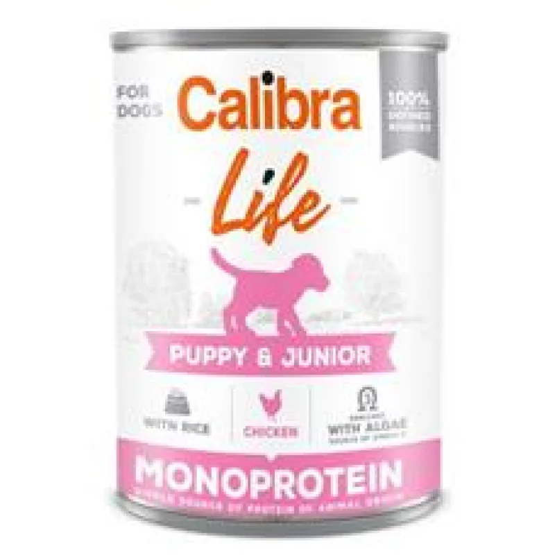 Calibra Dog Life konz.Puppy&Junior Chicken&rice 6x400 g