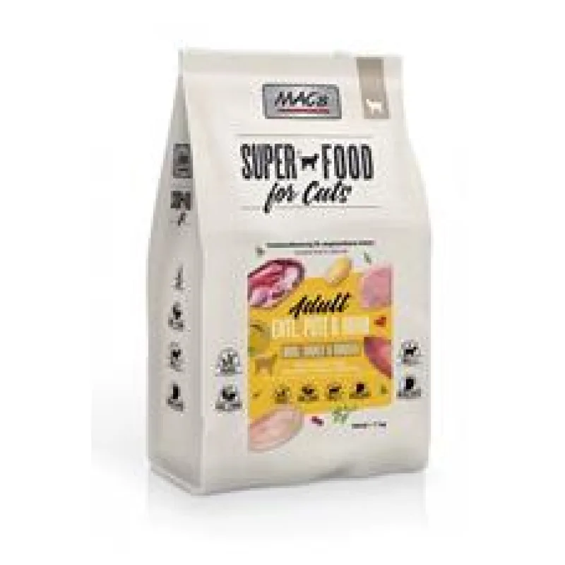 Dry MACs Cat DOSPĚLÁ KOČKA - KACHNA, KRŮTA a KUŘE 1,5 kg