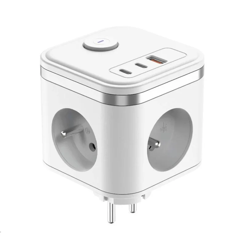 Viking síťový adaptér Y33, 3x 230 V, 1x USB-A, 2x USB-C, tlačítko ON/…