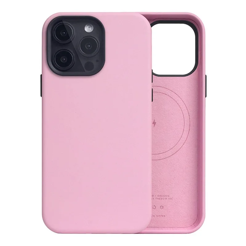SLG Design kryt D5 Magsafe Calf Skin Leather pre iPhone 15 Pro Max - Pink…
