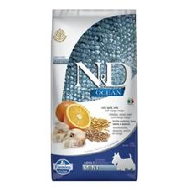N&D OCEAN DOG LG Adult Mini Codfish & Orange 7 kg