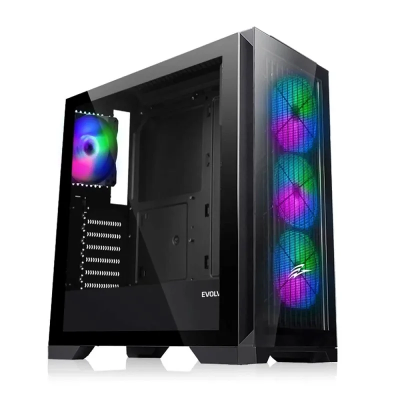 EVOLVEO Ptero Q2G, ATX/ 4x ARGB 120/ sklo čelo+bok PTEROQ2G-BK