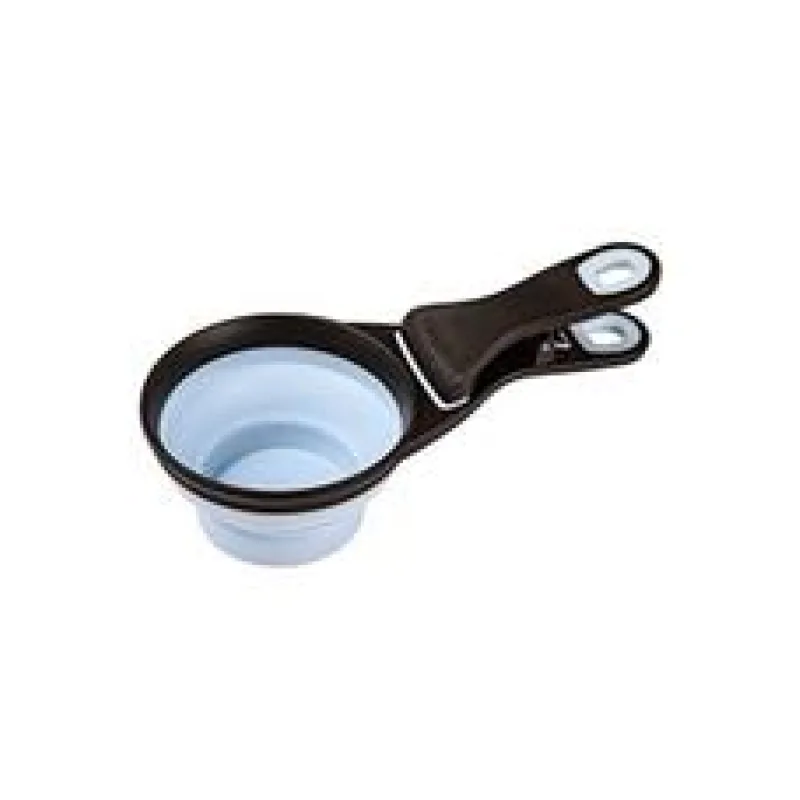 Odměrka na krmivo SILICONE s klipem modrá modrá M