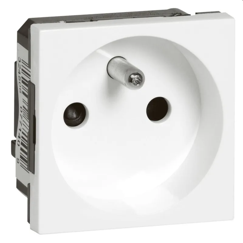 Legrand MOSAIC zásuvka 230V 2P+T 2M, bílá 077140