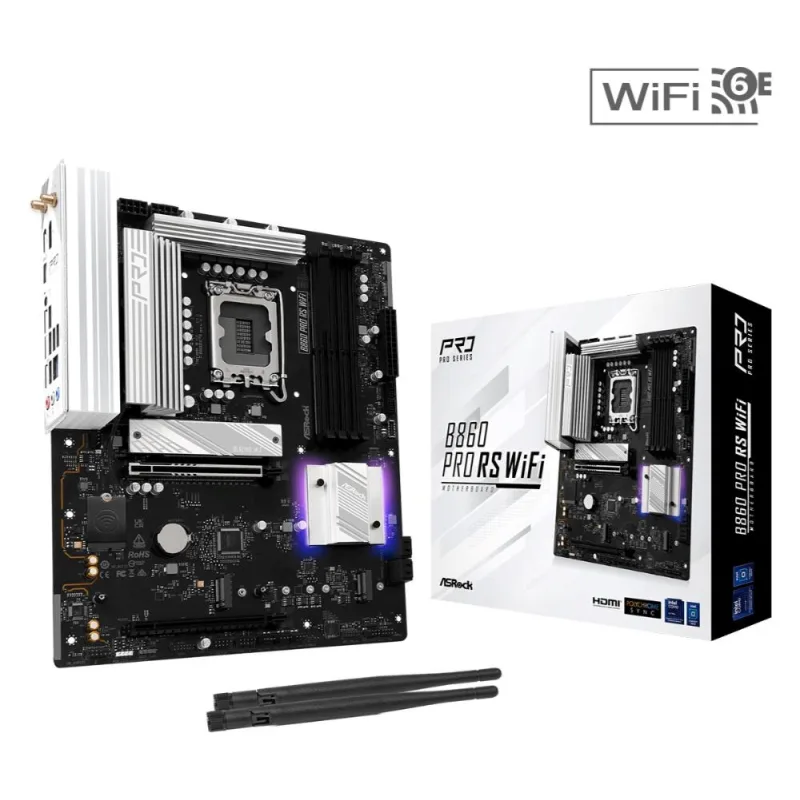 ASRock MB Sc LGA1851 B860 Pro RS WiFi, Intel B860, 4xDDR5, 1xDP, …