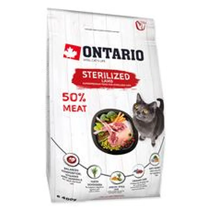 ONTARIO Cat Sterilised Lamb 2 kg - exp. 11/25 - 1 ks skladem